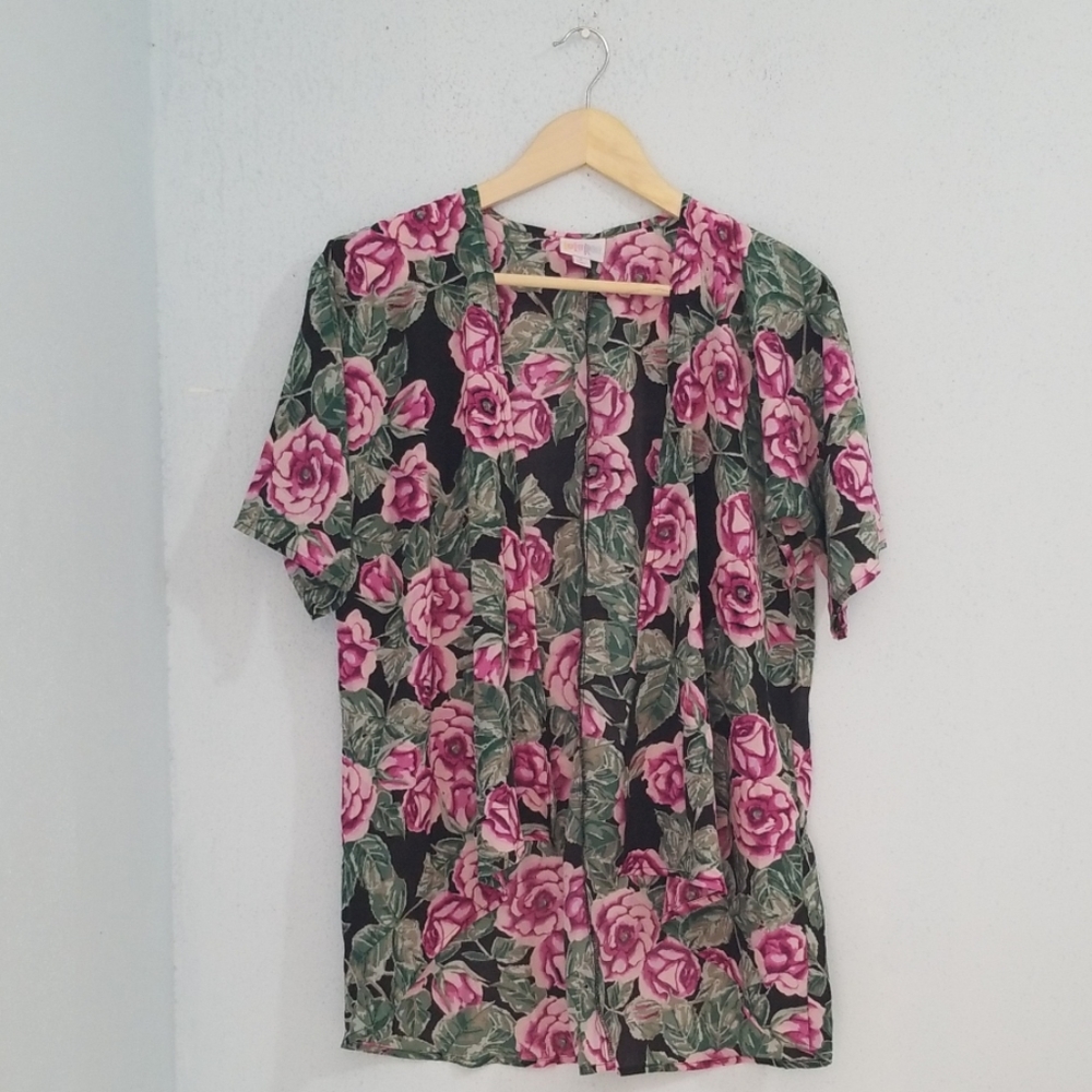 Lularoe Women's Kimono Short Sleeve Floral.Size 3